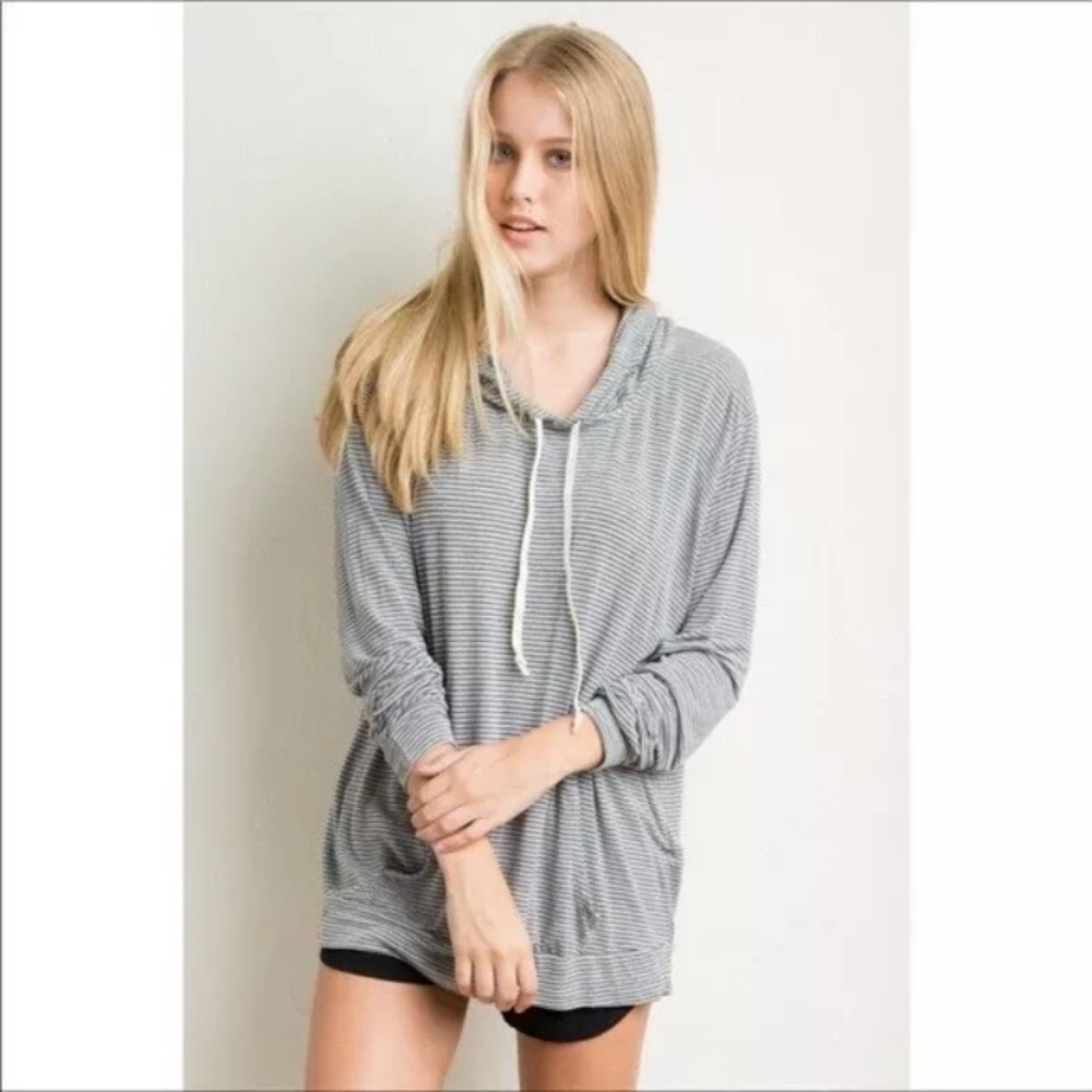 🍒 John Galt Layla Striped Lightweight Hoodie